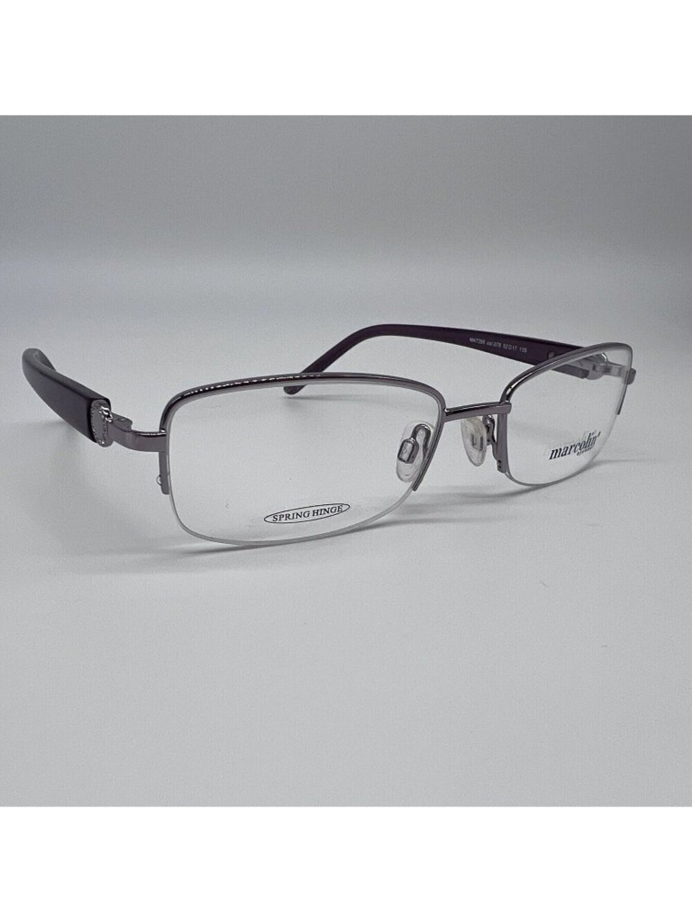 New Marcolin MA7295 078 Eyeglass Frames Half Semi Women Spring Purple 52-17-135